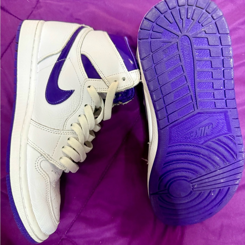 Nike White and Purple High-Tops